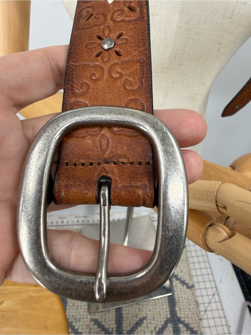 Polo Ralph Lauren RL3584231 tooled 100% leather belt M - Picture 5 of 12